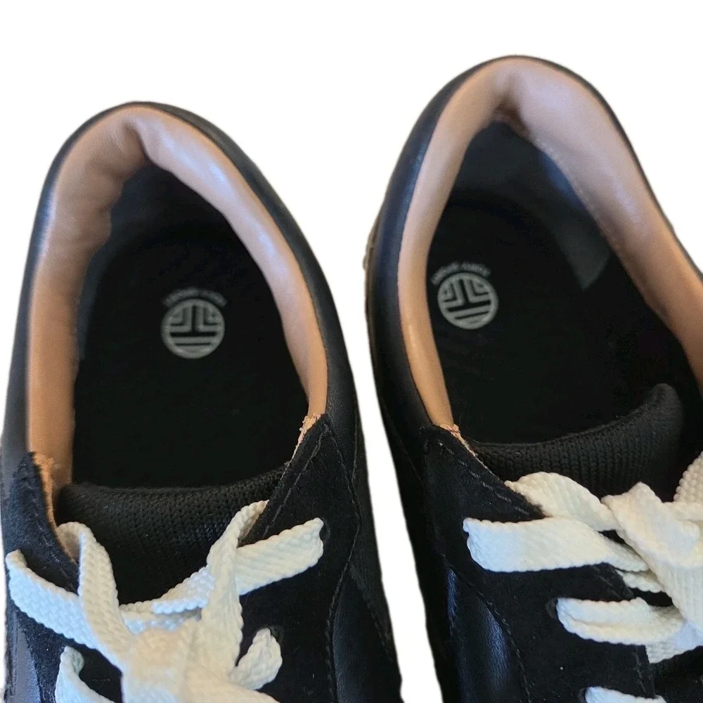 Tory Burch Sport bubble lace up Sneakers Black White Size 10.5